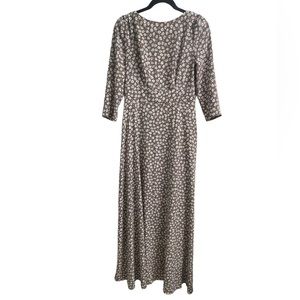 New Arefeva 3/4 Sleeve Maxi Taupe‎ & White Floral Size Medium
